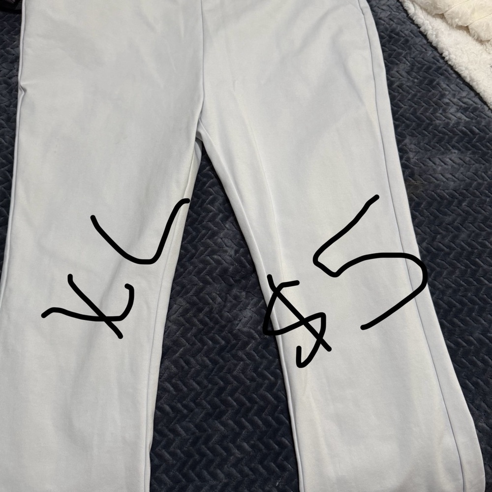 Maurices Gray Straight Leg Pants with Unique Abstract Designs